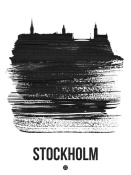 NAXART Studio - Stockholm Skyline Brush Stroke Black