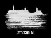 NAXART Studio - Stockholm Skyline Brush Stroke White