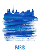 NAXART Studio - Paris Skyline Brush Stroke Blue