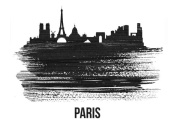 NAXART Studio - Paris Skyline Brush Stroke Black II