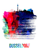 NAXART Studio - Dusseldorf Skyline Brush Stroke Watercolor