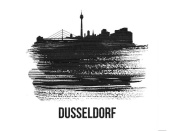 NAXART Studio - Dusseldorf Skyline Brush Stroke Black II