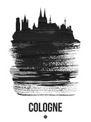 NAXART Studio - Cologne Skyline Brush Stroke Black