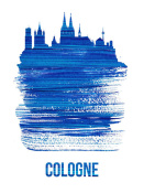 NAXART Studio - Cologne Skyline Brush Stroke Blue