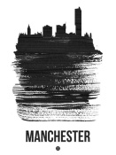 NAXART Studio - Manchester Skyline Brush Stroke Black