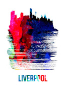 NAXART Studio - Liverpool Skyline Brush Stroke Watercolor