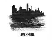 NAXART Studio - Liverpool Skyline Brush Stroke Black II