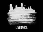 NAXART Studio - Liverpool Skyline Brush Stroke White