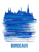 NAXART Studio - Bordeaux Skyline Brush Stroke Blue