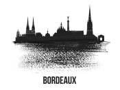 NAXART Studio - Bordeaux Skyline Brush Stroke Black II