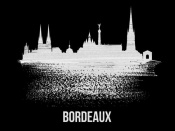 NAXART Studio - Bordeaux Skyline Brush Stroke White