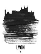 NAXART Studio - Lyon Skyline Brush Stroke Black