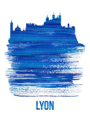 NAXART Studio - Lyon Skyline Brush Stroke Blue