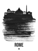 NAXART Studio - Rome Skyline Brush Stroke Black