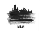 NAXART Studio - Milan Skyline Brush Stroke Black II