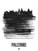 NAXART Studio - Palermo Skyline Brush Stroke Black