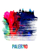 NAXART Studio - Palermo Skyline Brush Stroke Watercolor