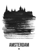 NAXART Studio - Amsterdam Skyline Brush Stroke Black