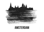 NAXART Studio - Amsterdam Skyline Brush Stroke Black II