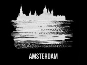 NAXART Studio - Amsterdam Skyline Brush Stroke White