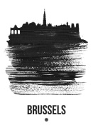 NAXART Studio - Brussels Skyline Brush Stroke Black