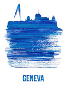 NAXART Studio - Geneva Skyline Brush Stroke Blue