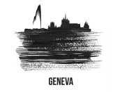 NAXART Studio - Geneva Skyline Brush Stroke Black II