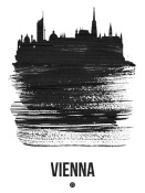 NAXART Studio - Vienna Skyline Brush Stroke Black