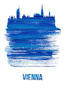 NAXART Studio - Vienna Skyline Brush Stroke Blue