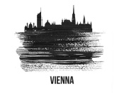 NAXART Studio - Vienna Skyline Brush Stroke Black II