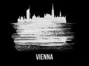 NAXART Studio - Vienna Skyline Brush Stroke White