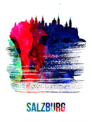 NAXART Studio - Salzburg Skyline Brush Stroke Watercolor