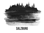 NAXART Studio - Salzburg Skyline Brush Stroke Black II