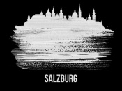 NAXART Studio - Salzburg Skyline Brush Stroke White