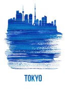 NAXART Studio - Tokyo Skyline Brush Stroke Blue