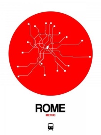 NAXART Studio - Rome Red Subway Map