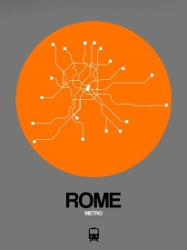 NAXART Studio - Rome Orange Subway Map